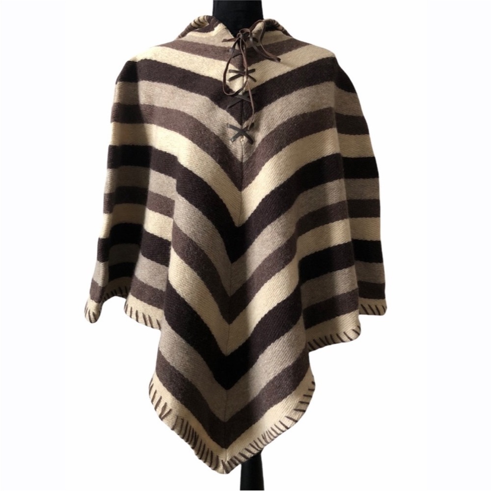 Vintage Lauren Ralph Lauren Brown & Cream Poncho